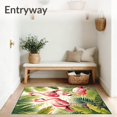 thumbnail image 3 of Flatwoven High Traffic Area Rug, Unique Pink Tropical Flamingo for Backyard, Non Slip, Stain Resistant, Washable Area Rugs for Living Room, Bedroom(Pink, 2X3), 3 of 8