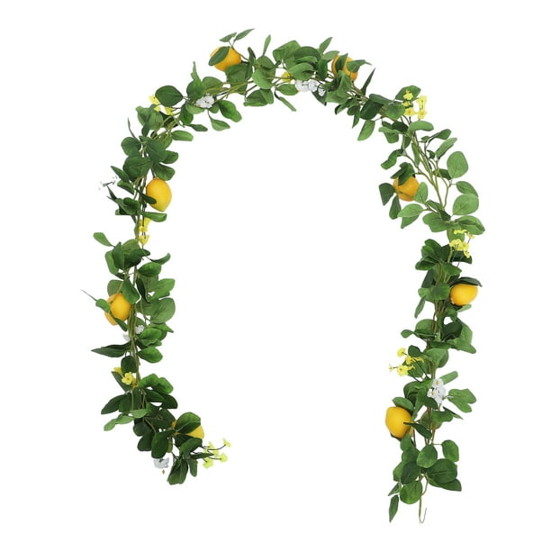 Guirnalda De Limón Artificial, Guirnalda De Frutas De Primavera Con Limones Para Puerta Delantera, Hogar, Cocina, Fiesta, Decoración De Boda, 6,6 Pies