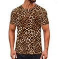 thumbnail image 2 of Ceisia Men's Slim Fit Warm Brown Gradient Leopard Print Round Neck Short Sleeve Casual T-Shirt (S-XXXL) Gifts, 2 of 9