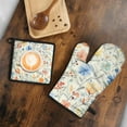 thumbnail image 5 of Pioneer Flower Kitchen Oven Mitt and Pot Holder Sets 2 Pcs for Baking, Cooking and Grilling, Heat Resistant Up To 392 °F, 5 of 7
