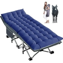 NAIZEA XXL Oversized 78" Camping Cot for Adults, Portable Folding Bed Rollaway Guest Bed with Mattress & Carry Bag, Double Layer Oxford Strong Sleeping Cots, Heavy Duty Cot Support 900 bls
