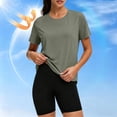 thumbnail image 2 of Vmvidoty Seamless Workout Tops for Women Hip Length - Athletic Running Gym Yoga Short Sleeve Shirts Breathable Crewneck Tees Light Green S, 2 of 10