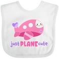 thumbnail image 3 of Inktastic Just Plane Cute Smiling Pink Airplane Boys or Girls Baby Bib, 3 of 4