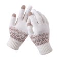 thumbnail image 2 of Guantes de jacquard gruesos y cálidos para adultos, guantes de invierno tejidos con pantalla táctil para mujer, 2 of 5