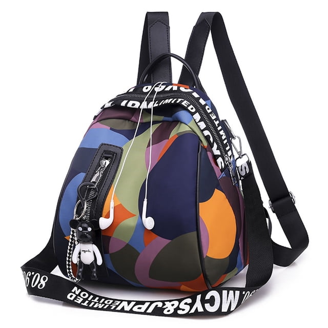 Mochila para mujer ANGGREK Oxford con colgante de oso tamaño 24x14x27cm