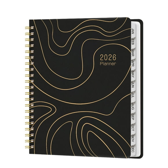 Agenda de Planificación En Inglés 2026, Tamaño A4 | Cuaderno de Espiral con Bolsillo Interior | Encuadernación de Doble Línea | Incluye 1 Cuaderno