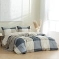 thumbnail image 2 of Cover Queen, 100% Cotton 3 Pieces Plaid Bedding Sets Queen, Checkered Pattern, 2 of 9