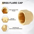 thumbnail image 3 of 2Pack 3/4" Tubo OD Tapa de Flare de Latón, Rosca Femenina 1-1/16" UNF Ajuste de Tubo SAE, 3 of 6