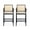 Black+Natural,Cream Grey, variant on 30 Dark Brown Bar Stools Set of 1, Mid-Century Modern Wood Frame with Faux Leather Seat, Swivel Barstool for Kitchen Counter Island, Walnut Veneer & Footrest