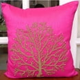 thumbnail image 2 of Fundas de almohada, funda de almohada rosa fucsia, funda de almohada con árbol de cuentas, funda de almohada de 35 x 35 cm (14 x 14 pulgadas), funda de almohada cuadrada de seda, manta decorativa, 2 of 6