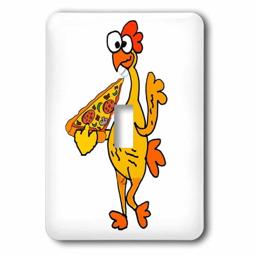 3dRose, Funny Silly Rubber Chicken Eating Pizza, single toggle switch