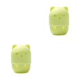 thumbnail image 4 of Caja de almacenamiento Jumpingount de esponjas de maquillaje para gatos de silicona Doble uso Verde claro 2Conjunto, 4 of 6