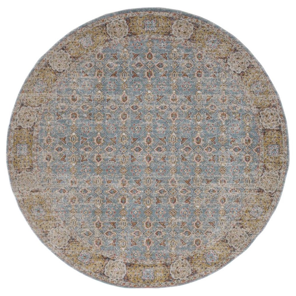 Amer Rugs Eternal Bordered Vintage Teal Area Rug, Runner, or Round