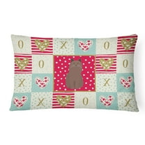 Carolines Treasures CK5804PW1216 York Chocolate Cat Love Canvas Fabric Decorative Pillow, 12H x16W, multicolor