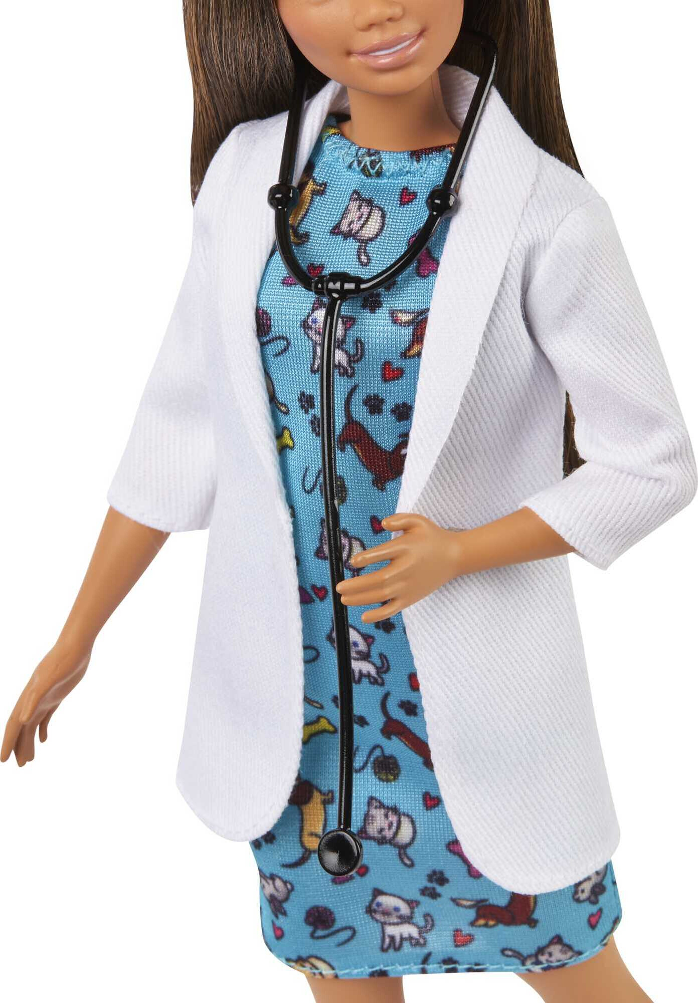 Barbie Pet Vet Fashion Doll Brunette with Medical Coat, Kitten Patient & Accessories - image 4 of 6