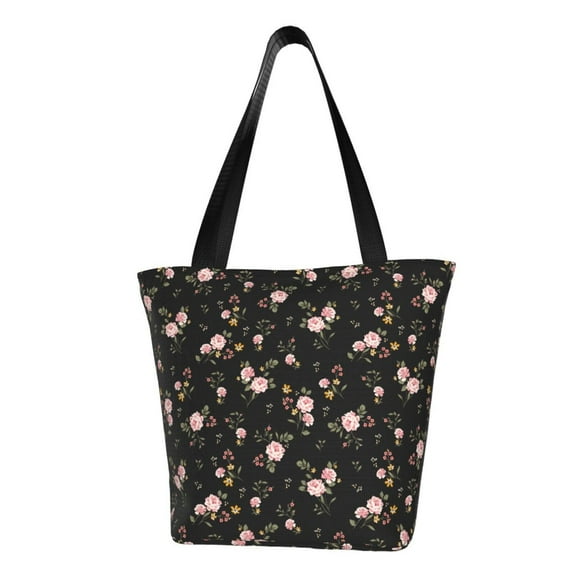 Fotbe Flowers Pattern Beach Tote,Shoulder Handbag,Spacious Tote Bag,Lightweight Travel Bag,Versatile Shopping Bag