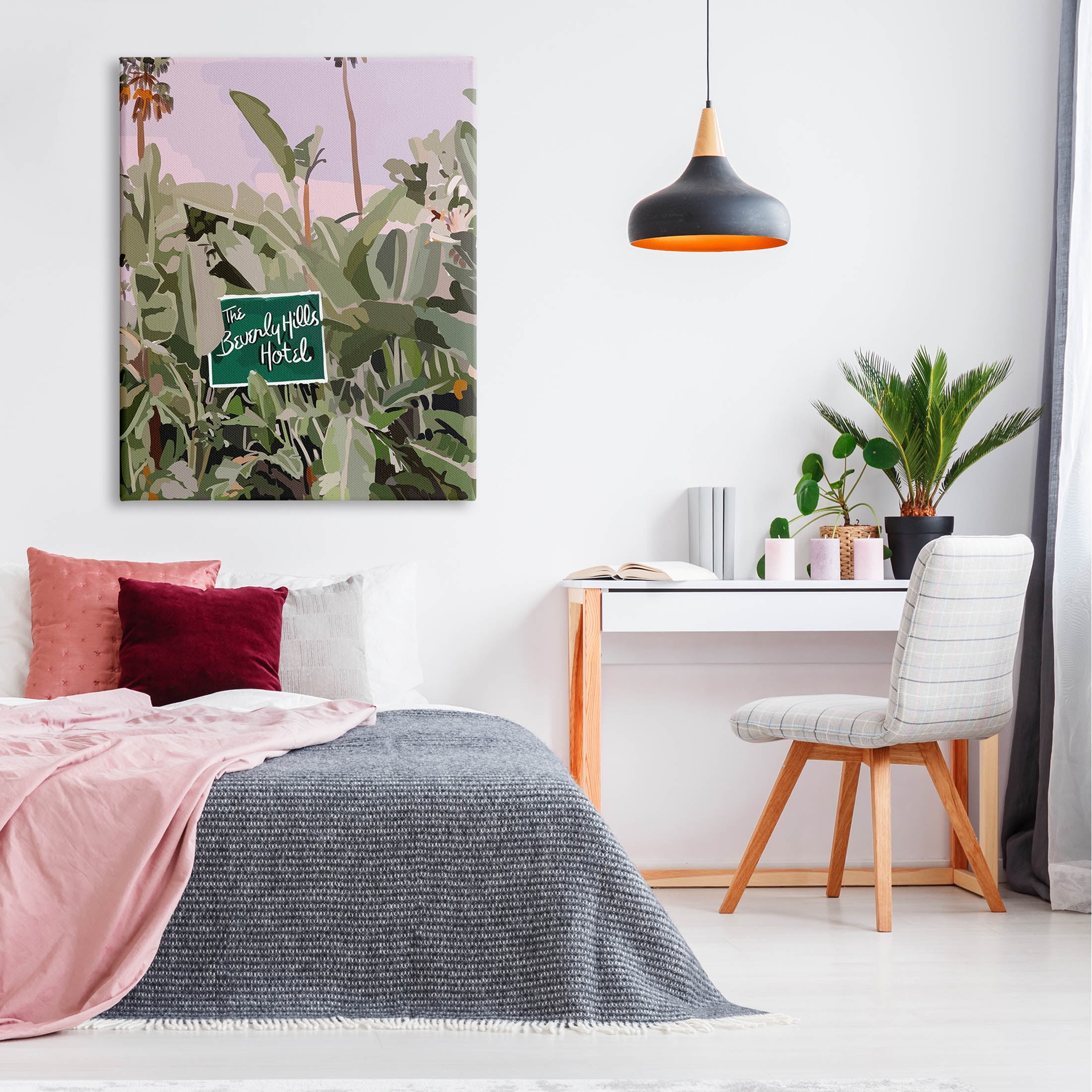 Stupell Industries Beverly Hills Tropical Vacation Graphic Art Gallery Wrapped Canvas Print Wall Art, Design by Amelia Noyes