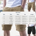 thumbnail image 3 of Yourumao Men's Cargo Shorts Elastic Waist Bermuda Shorts Loose Knee Length Pants Solid Summer Shorts for Weekend Casual with Pockets, 3 of 9