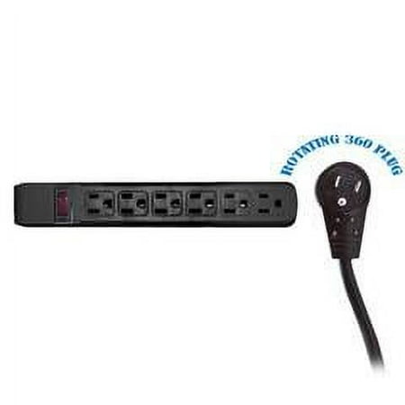 Surge Protector  Flat Rotating Plug  6 Outlet  Black Horizontal Outlets  Plastic  Power Cord 10 foot price history on PriceWatchPro