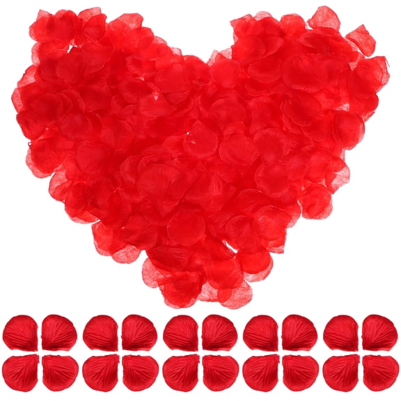 TABLZONE 2000pcs Realistic Red Rose Petals for Wedding, Anniversary, Proposal, Valentine’s Day and Party Decorations