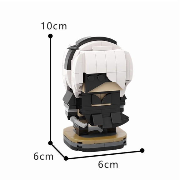 NieRed Automataed 2B Figures YoRHaed No.2 Type B Brickheadz 189PCS MOC Model Building Blocks Assemble Bricks Toys Kids
