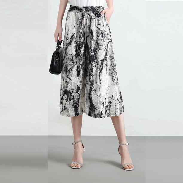 WILLBEST Pantalones Casuales de Mujer, de Cintura Alta, con Pierna Ancha y Corte Recortado, Ideales para Actividades al Aire Libre, Relajación y Comodidad Diaria. XXXXL