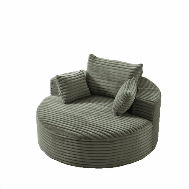Sofa individual de algodón de seda 55'L, sin necesidad de ensamblaje, silla moderna y acogedora para salón, dormitorio, sala de estar y sala de proyección (no es una silla giratoria).