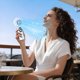 thumbnail image 5 of High Speed Handheld Fan With Digital Display USB Rechargeable Portable Mini Fan Quiet Fan For Student Office Travel Outdoor Use, 5 of 7