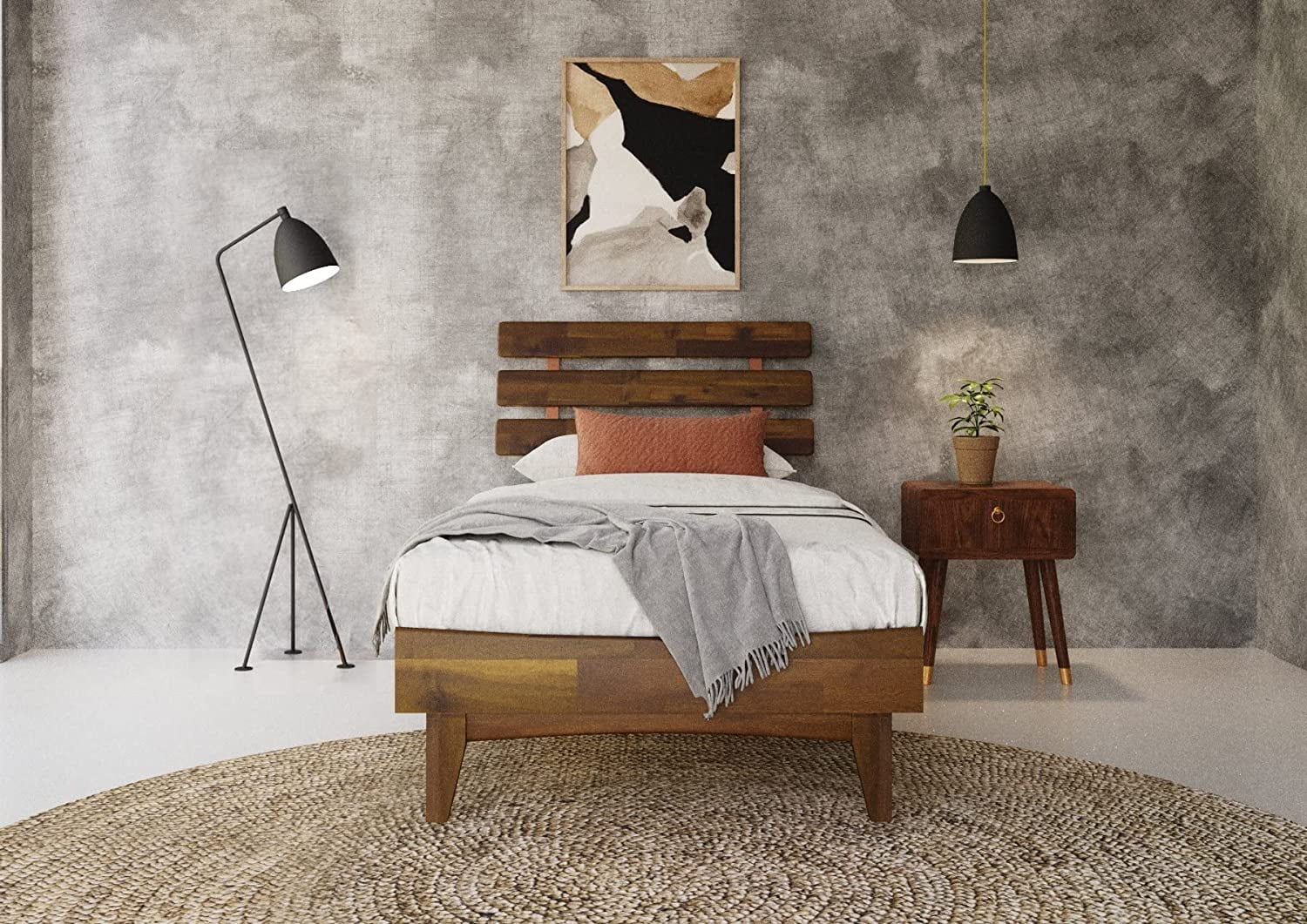 Bme Twin Size Caden 40x82x15in Deluxe Bed Frame with Adjustable