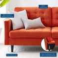 thumbnail image 4 of Tufted Sofa, Velvet, Orange, Modern Contemporary Urban Design, Living Lounge Room Hotel Lobby Hospitality, 4 of 9