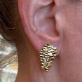 thumbnail image 4 of Hip Hop Golden Nugget Jewelry 14K Gold Plated 12mm X 20mm Surgical Steel Post Pierced Fashion Stud Earring, 4 of 8