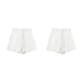 thumbnail image 3 of Sonducket corta de poliéster para mujer, Color sólido, suave, transpirable, plisada, fácil de combinar, portátil, ropa de para METRO 2piezas, 3 of 6