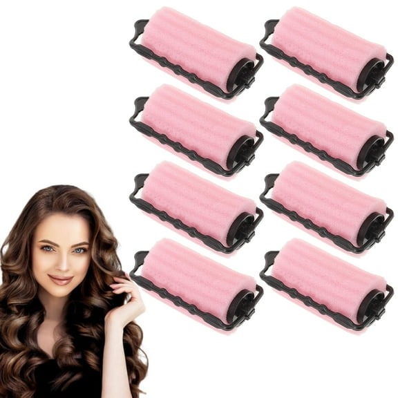 8 Pcs Sponge Hair Rollers,Topboutique Soft Sleeping Hair Curlers,Hair Care Roller Style Sponge,Flexible Hair Styling Curlers Curling Tools Style for Women,Easy DIY Natural Way Curly,Pink