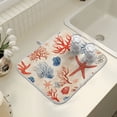 thumbnail image 4 of Yayeee Dish Drying Mat for Kitchen Counter 16" x 18" Microfiber Super Absorbent Coffee Decorative Pad, Blue Starfish, 4 of 9