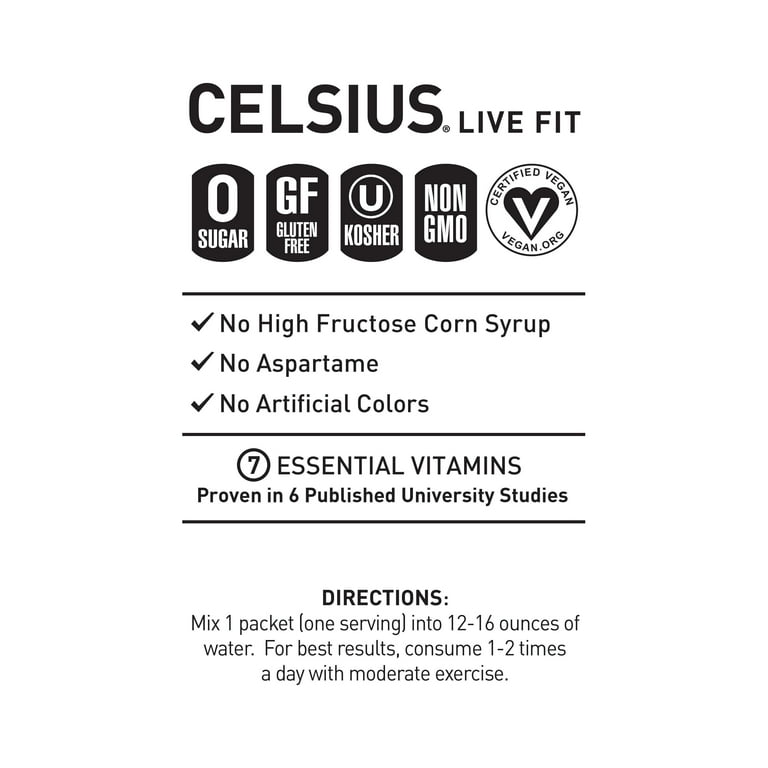 CELSIUS On The Go Energy Drink Mix, Strawberry Mango (14 Stick Pack)