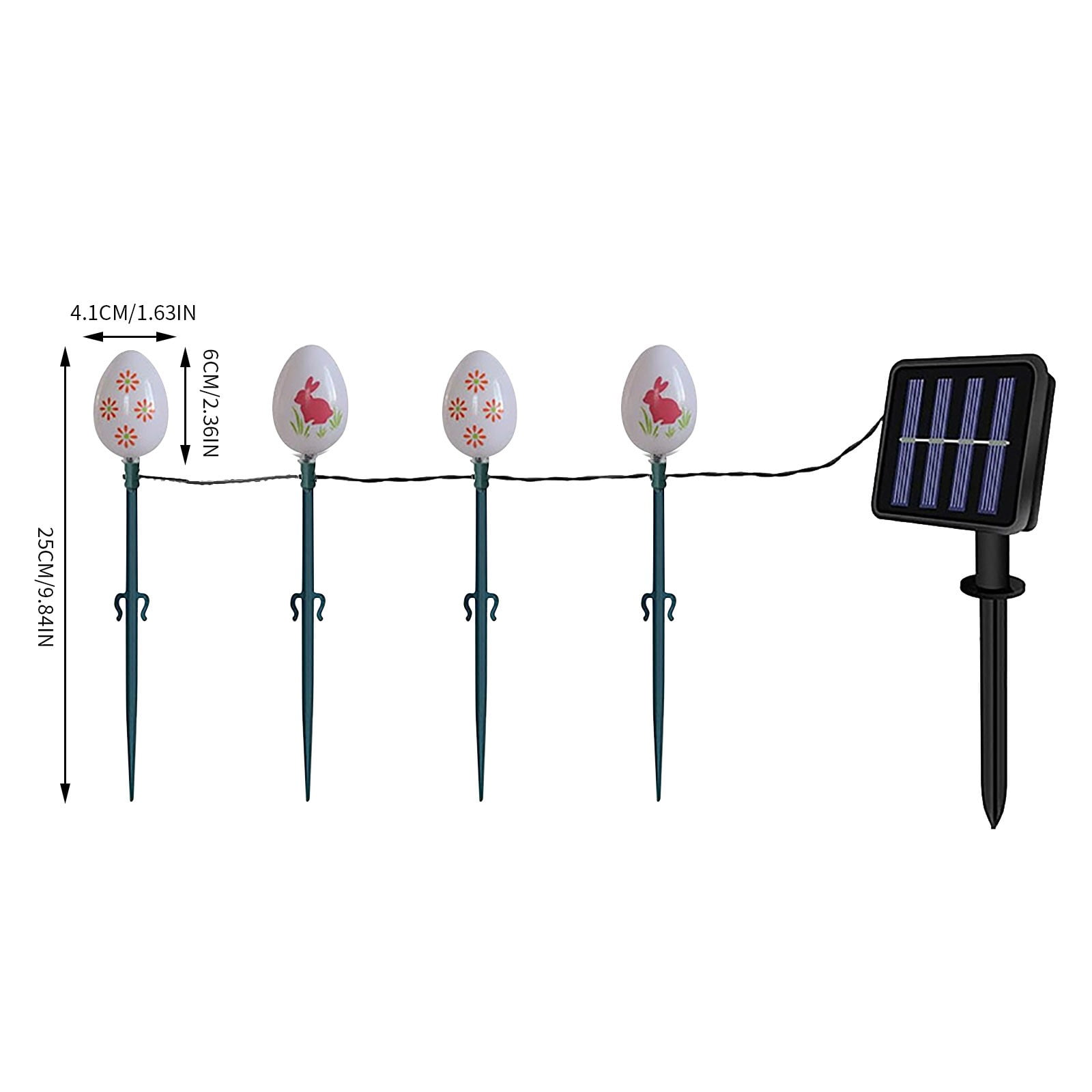 Hxlamzoo Solar Easter Egg Stake Lights with 20 LEDs & 8 Modes - Waterproof IP55 Outdoor Decorative String Lights for Garden, Yard - Auto On/Off Solar Powered LED Egg Light