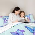 thumbnail image 4 of Castle Fairy Floral Butterfly Letter H Twin Bedding Sets 7-Piece for Girls,Spring Garden Bedding Comforter Set, 4 of 7