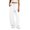 White, variant on Inleife Women's Solid Barrel Wide Leg Sweatpant Drawstring Elastic Waisted Wide Leg Pants Casual Trousers With Pockets
