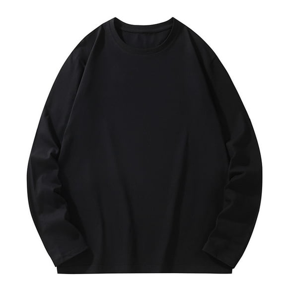 fatyb Big and Tall Mens Long Sleeve Cotton T-Shirts Crew Neck Casual Lightweight Plain Basic Tee for Men