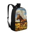 thumbnail image 2 of KUIFORTI Horse Boys Bookbag Age 10-12 Sunflower School Backpack For Teens Girls Middle School High School Bookbag Big Capacity Casual Double Zipper Closure Backpack Animal Print, 2 of 6