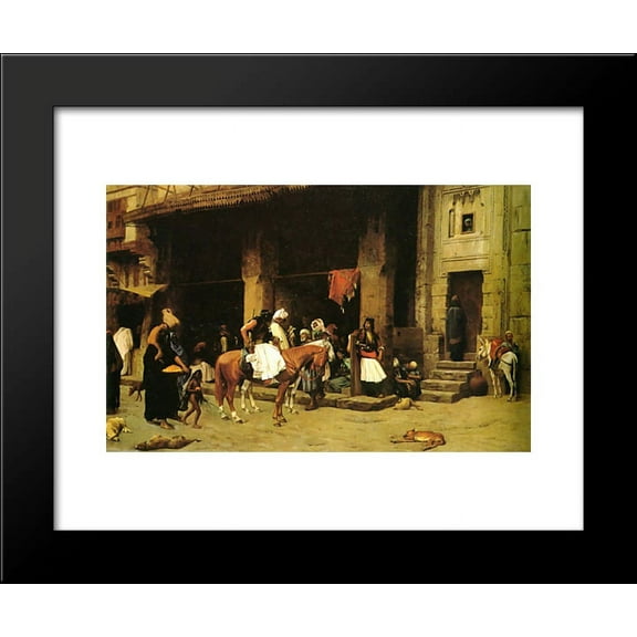 A Street Scene in Cairo 20x24 Framed Art Print by Jean-Leon Gerome
