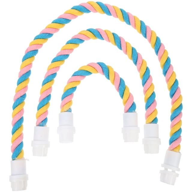 KAKOWELY Multi Cotton Rope Parrot Climb Toys for Home Use with Creative Design and Durable Quality 3Pcs,9.65"X0.79"X0.79"