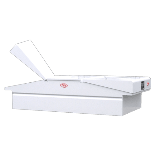 RKI RKIST63W 30 in. Wide Double Lid Steel Cross Box for Fullsize, White