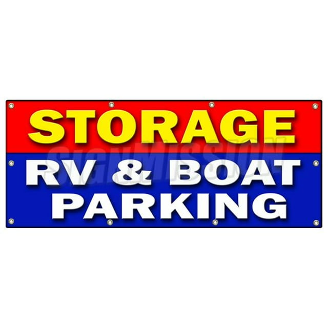 SignMission B-96 Storage Rv & Boat Parkin 36 x 96 Po. Panneau de Bannière de Stationnement pour Véhicules Récréatifs et Bateaux