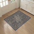thumbnail image 3 of ODIKA 3'x5' Washable Area Rug Non-Slip, Flatweave, Easy Care Floral Emblem Design Featuring Mauve Blossom Motifs And Decorative Frame for Hallway, Laundry Room, 3 of 7