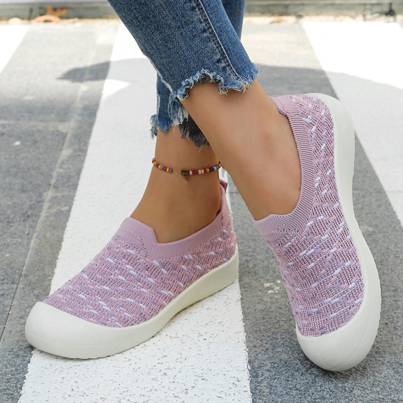 Women's Orthopedic Walking Shoes - Lightweight, Loose Fit, Breathable, Mesh-Comfortable, Soft Sneakers Pink 8.5