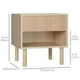 thumbnail image 3 of HOMCOM Nightstand with Drawer and Open Shelf, Side Table, Natural, 3 of 10