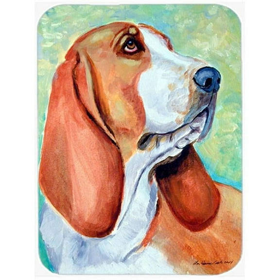 Carolines Treasures 7227LCB Basset Hound Glass Cutting Board Large 12H x 16W multicolor