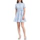 thumbnail image 1 of Vestidos de botón frontal con volantes y corte acampanado de INSPIRE CHIC para mujer S azul claro, 1 of 6