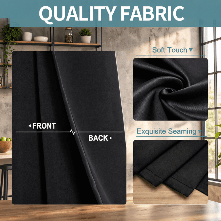 Blackout Curtafor Bedroom And Living Room 40 Inches Long - Walmart.com